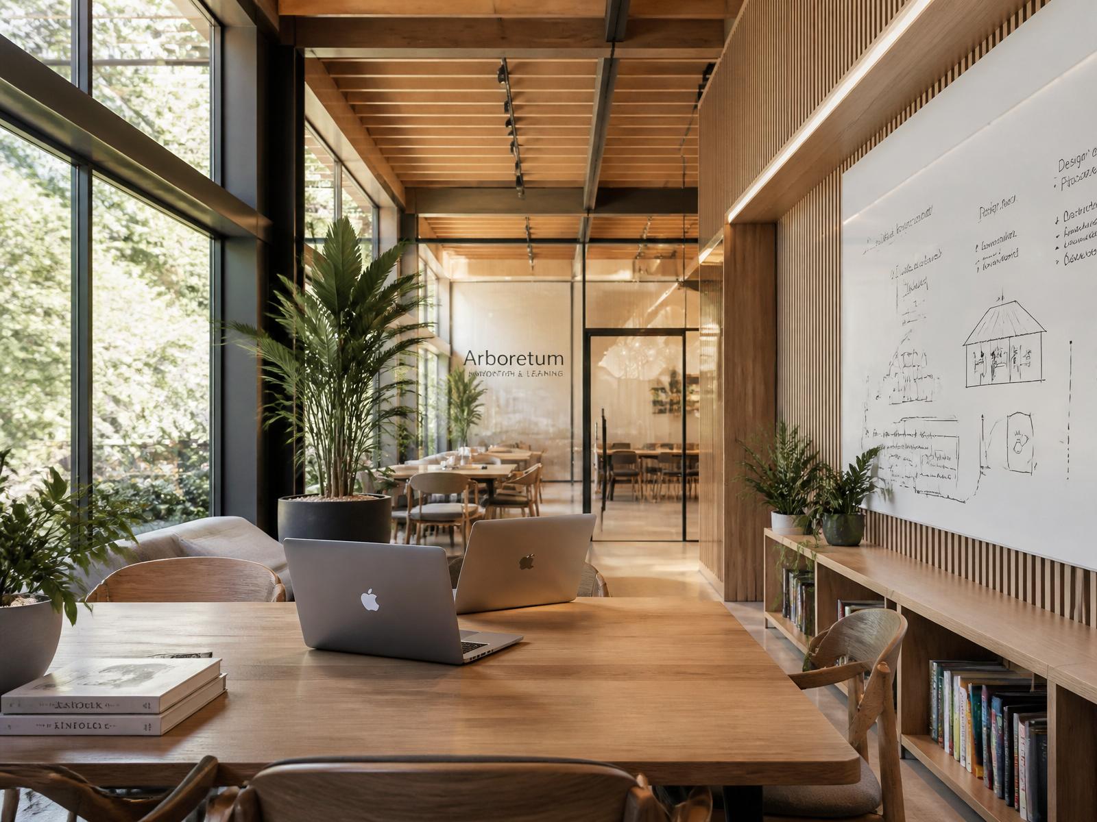 An Azora Academy learning studio filled with natural light, wood, and glass.